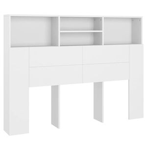 vidaXL Skrinka s čelom postele biela 140x19x103,5 cm