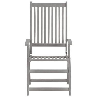 vidaXL Záhradné sklápacie stoličky s podložkami 8 ks sivé akáciové drevo