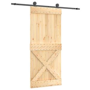 vidaXL Posuvn&eacute; dvere 90 x 210 cm Mas&iacute;vne borovicov&eacute; drevo (neupraven&eacute;)