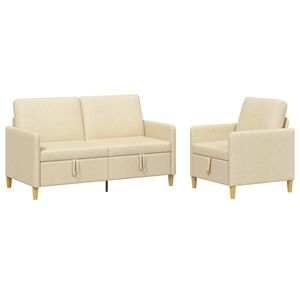 vidaXL S&uacute;prava pohovky s &uacute;ložn&yacute;m priestorom 2 ks Kr&eacute;mov&aacute; Polyester