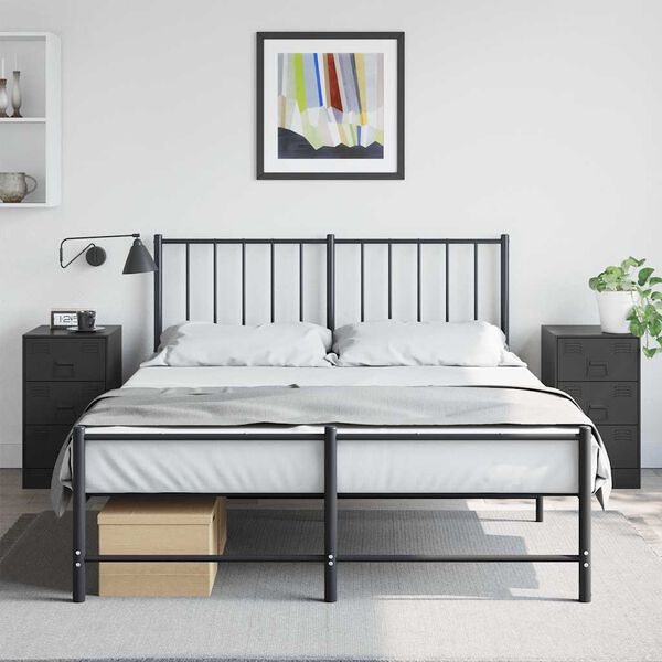 vidaXL Nočné stolíky 2 ks čierne 34,5x39x62 cm oceľ