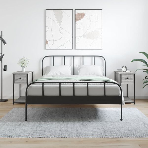 vidaXL Nočné stolíky 2 ks sivý dub sonoma 30x60x60 cm kompozitné drevo