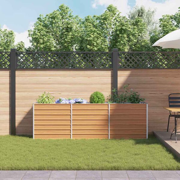 vidaXL Vyvýšený záhradný záhon 240x40x77cm pozinkovaná oceľ strieborný