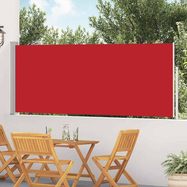 vidaXL Zaťahovacia bočn&aacute; mark&iacute;za na terasu 120x500 cm, červen&aacute;