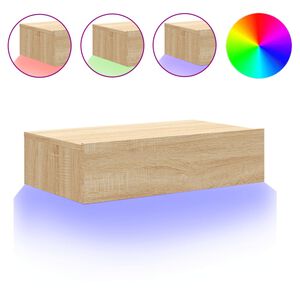 vidaXL TV skrinka s LED svetlami dub sonoma 60x35x15,5 cm