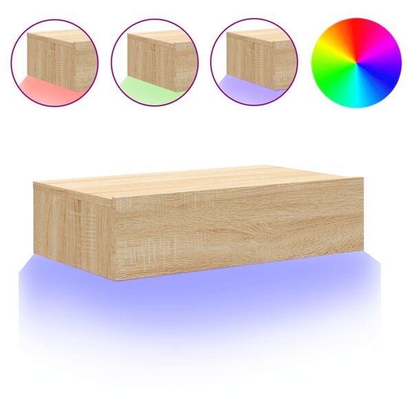 vidaXL TV skrinka s LED svetlami dub sonoma 60x35x15,5 cm