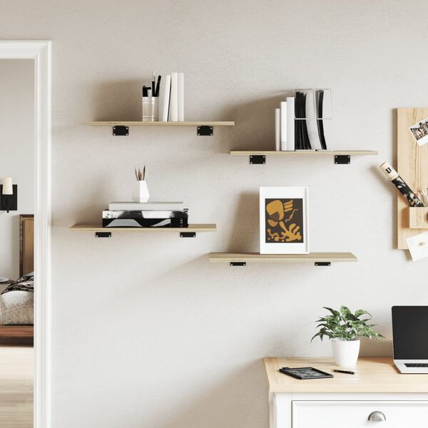 vidaXL Pr&iacute;davn&eacute; police 4 ks, dub sonoma 60x30x1,5 cm, drevotrieska