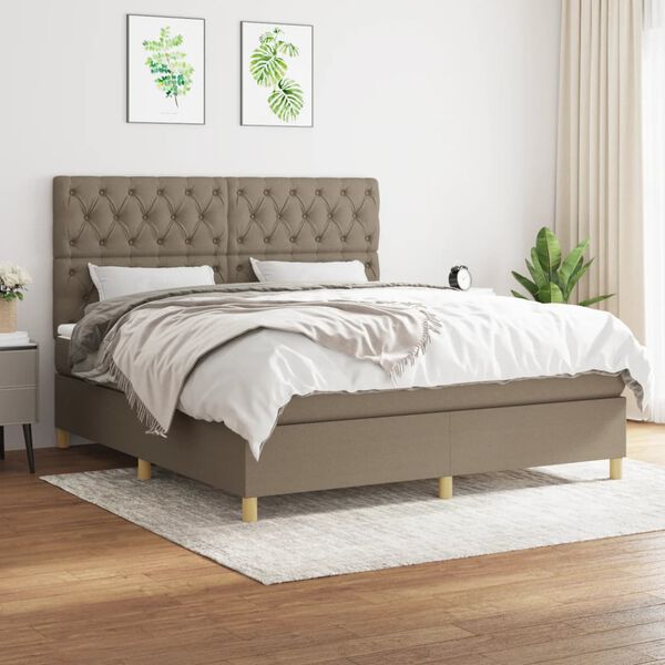 vidaXL Posteľn&yacute; r&aacute;m boxspring s matracom sivohned 160x200 cm l&aacute;tka