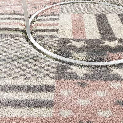 vidaXL Detský koberec 160x230 cm, vzor s hviezdičkami, ružový