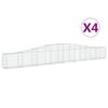 vidaXL Obl&uacute;kov&yacute; gabionov&yacute; k&ocirc;&scaron; 4 ks 400x30x40/60 cm pozinkovan&eacute; železo
