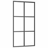 vidaXL Posuvn&eacute; dvere ESG sklo a hlin&iacute;k 102x205 cm čierne