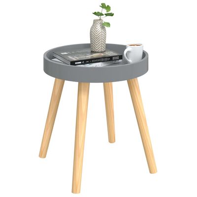 vidaXL Bočný stolík sivý 38x38x40 cm kompozitné drevo a borovica
