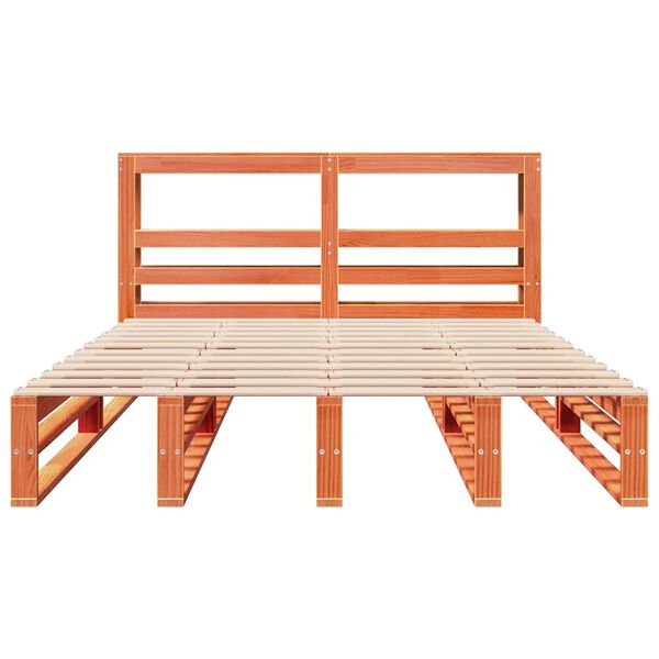 vidaXL Posteľ bez matraca voskovo hned&aacute; 160x200 cm mas&iacute;vna borovica