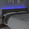 vidaXL Čelo postele s LED tmavosiv&eacute; 183x16x78/88 cm zamat