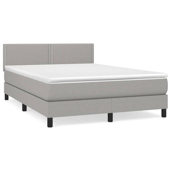 vidaXL Boxspring posteľ s matracom bledosiv&yacute; 140x190 cm l&aacute;tka