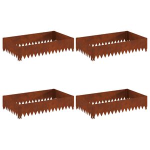 vidaXL Obrubn&iacute;k tr&aacute;vnika 4 ks 100 x 60 x 20 cm Oceľ Hrdzav&yacute;