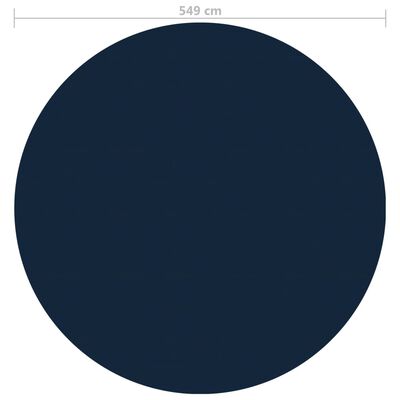 vidaXL Plávajúca solárna bazénová fólia z PE 549 cm čierna a modrá