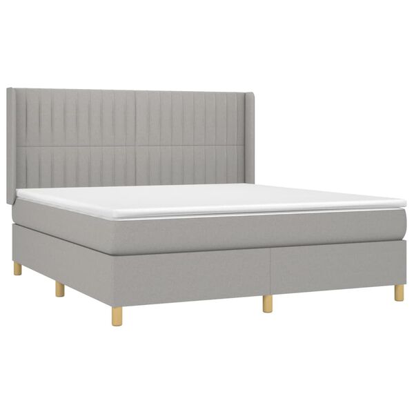 vidaXL Boxspring posteľ s matracom svetlosiv&aacute; 100x200 cm l&aacute;tka