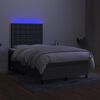 vidaXL Boxspring posteľ s matracom a LED, tmavosiv&aacute; 120x190 cm, l&aacute;tka
