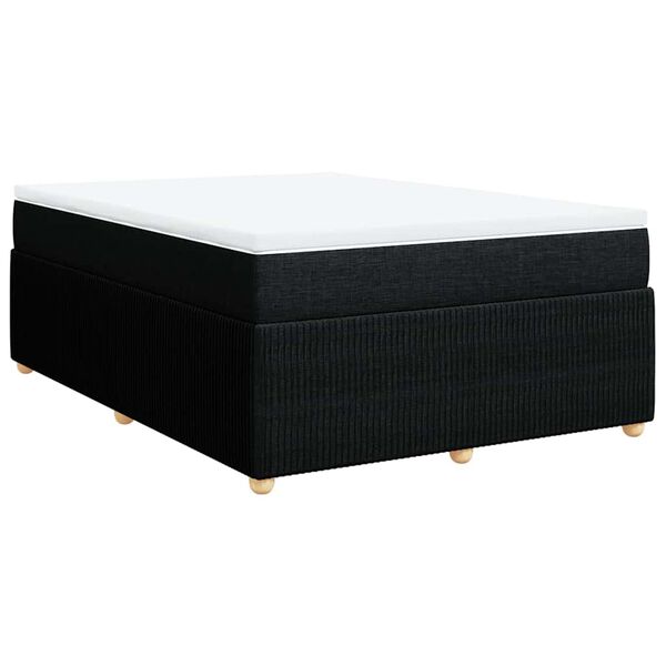 vidaXL Posteľn&yacute; r&aacute;m boxspring s matracom čierny 160x200 cm l&aacute;tka