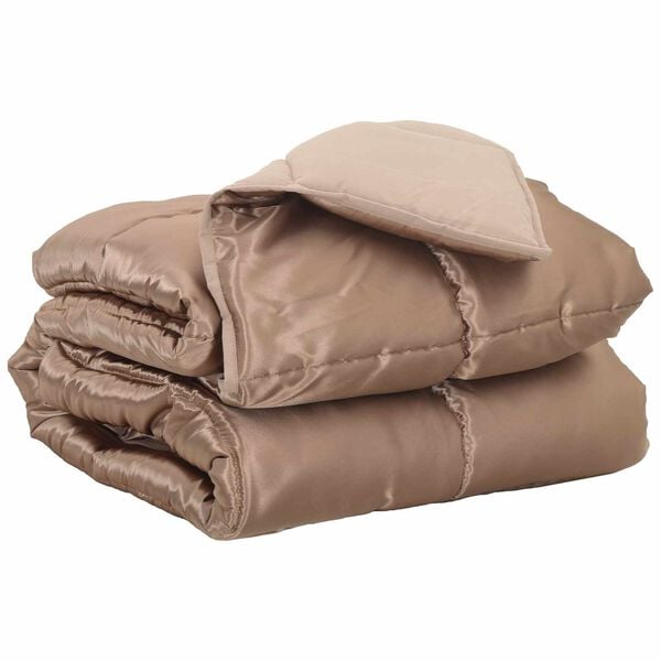 vidaXL Prikr&yacute;vka na cel&yacute; rok Zlat&aacute; 220 x 140 cm Sat&eacute;n a mikrovl&aacute;kno