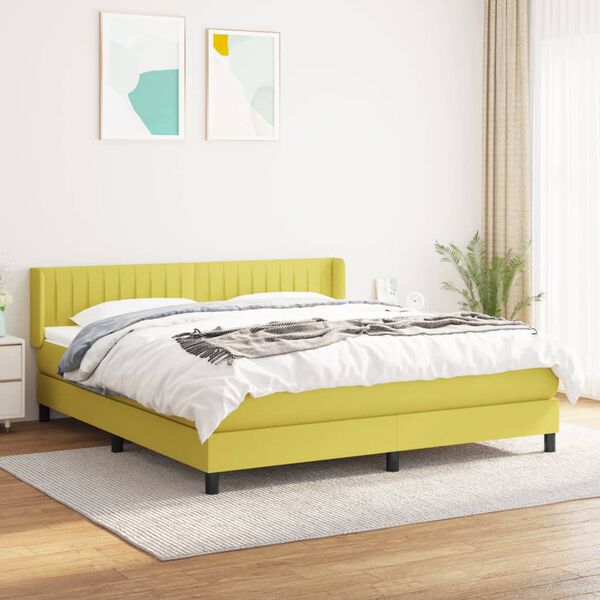 vidaXL Boxspring posteľ s matracom zelen&aacute; 180x200 cm l&aacute;tka