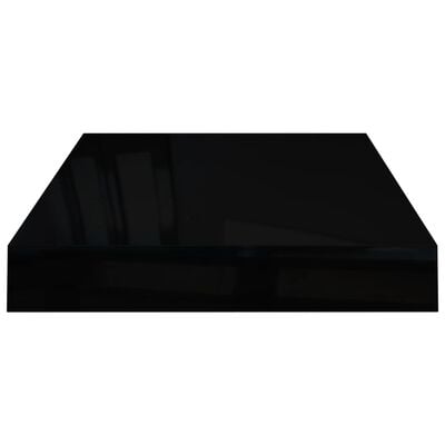 vidaXL Plávajúce nástenné police 2 ks, lesklé čierne 40x23x3,8 cm, MDF
