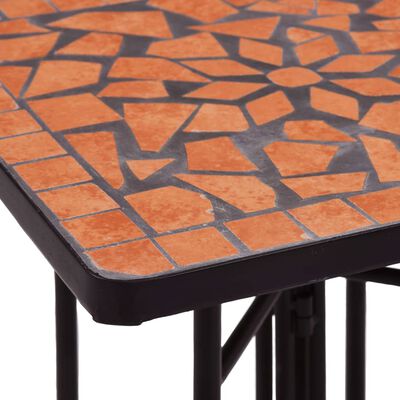 vidaXL Mozaikový príručný stolík, tehlový, keramika