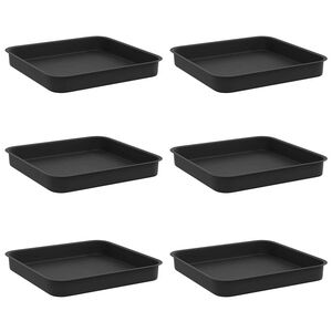 vidaXL &Scaron;tvorcov&yacute; kvetinov&yacute; podnos 6 pcs Čierna 15 x 15 x 2 cm Plast