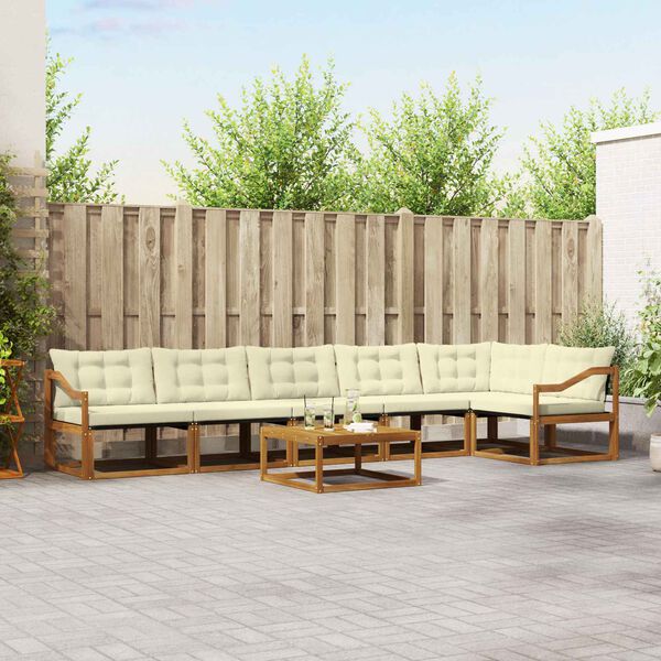 vidaXL Z&aacute;hradn&aacute; s&uacute;prava gaučov s vank&uacute;&scaron;om 6 pcs Pr&iacute;rodn&aacute; a kr&eacute;mov&aacute;