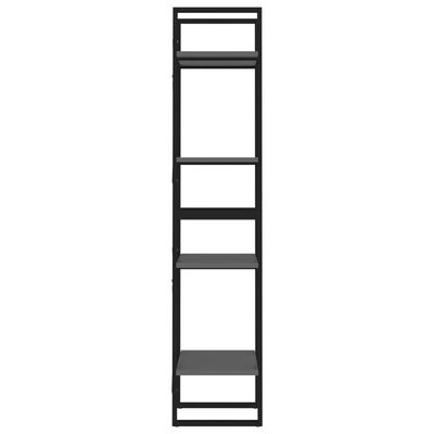 vidaXL 4-poschodová knižnica sivá 40x30x140 cm drevotrieska