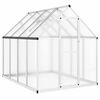 vidaXL Sklen&iacute;k so z&aacute;kladov&yacute;m r&aacute;mom strieborn&yacute; 224x169x195 cm hlin&iacute;k