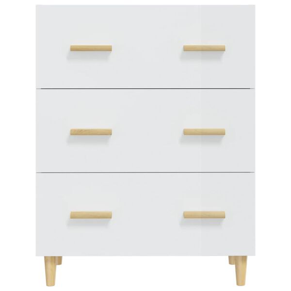 vidaXL Komoda leskl&aacute; biela 70x34x90 cm spracovan&eacute; drevo