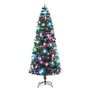 vidaXL Osvetlen&yacute; vianočn&yacute; stromček so stojanom a LED 240 cm, optick&eacute; vl&aacute;kno