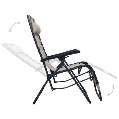 vidaXL Skladacia terasová stolička krémová látková