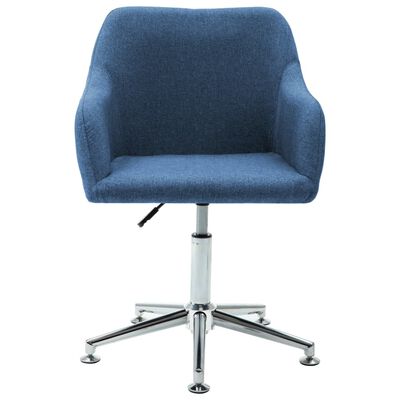 vidaXL Otočná jedálenská stolička, modrá, látka