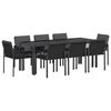 vidaXL Z&aacute;hradn&yacute; jed&aacute;lensk&yacute; set 9 ks Čierny 200 x 80 x 73 cm polyratan