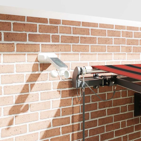 vidaXL Automatick&aacute; mark&iacute;za,LED a senzor vetra 450x350cm,oranžov&aacute;/hned&aacute;