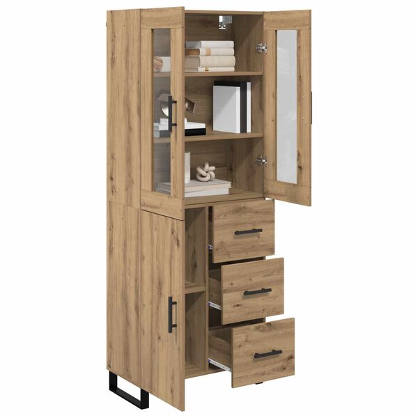 vidaXL Highboard so z&aacute;suvkou 2 pcs Remeseln&yacute; dub Kompozitn&eacute; drevo