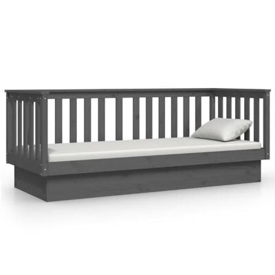 vidaXL Denná posteľ sivá 90x190 cm borovicový masív