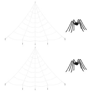 vidaXL Halloweenová dekorácia pavúka s pavučinami 2 pcs 200 cm