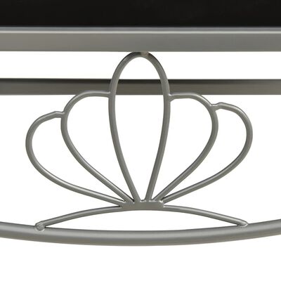 vidaXL Nočný stolík sivý a čierny 42,5x33x44,5 cm kov a sklo