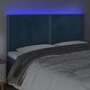 vidaXL Čelo postele s LED tmavomodr&eacute; 180x5x118/128 cm zamat