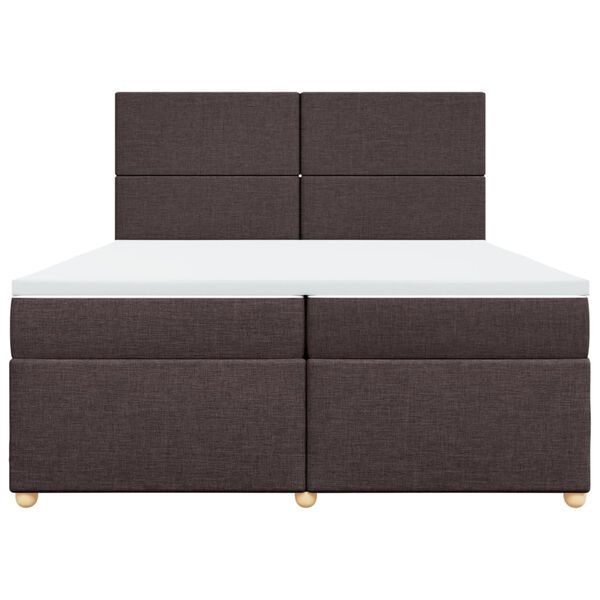 vidaXL Boxspring posteľ s matracom tmavohned&aacute; 200x200 cm l&aacute;tka