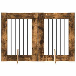 vidaXL Br&aacute;na pre psov so stojanmi 2 pcs Dymov&yacute; dub 60 x 80 cm