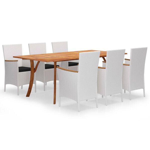 vidaXL 7-dielna z&aacute;hradn&aacute; jed&aacute;lensk&aacute; s&uacute;prava biela