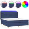 vidaXL Posteľ boxsping s matracom a LED modr&aacute; 180x200 cm l&aacute;tka