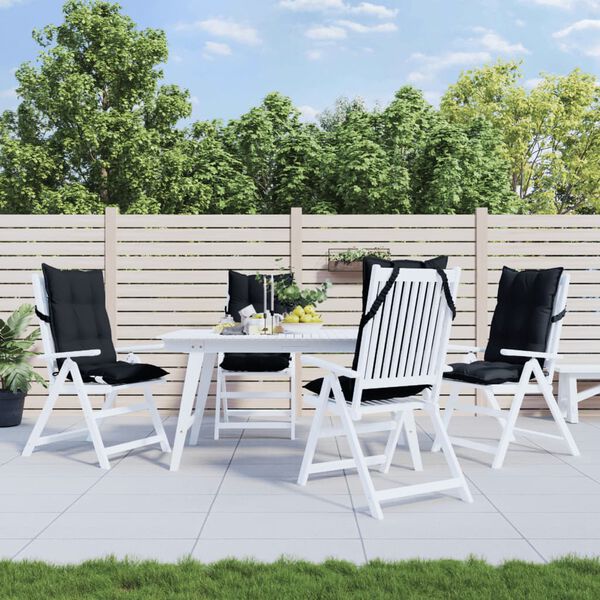 vidaXL Podušky na stoličky s vysokým operadlom 4 ks čierne látka