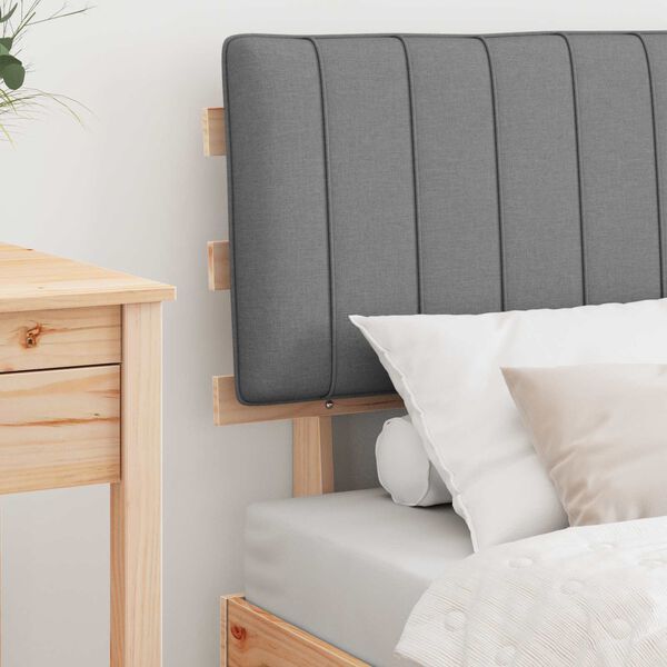 vidaXL R&aacute;m postele s čal&uacute;nen&yacute;m čelom Svetlosiv&aacute; 75 x 190 cm