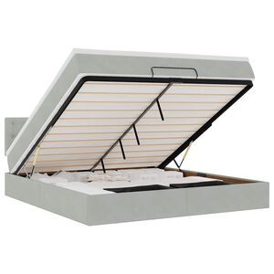 vidaXL Osmansk&aacute; posteľ s matracom Svetlosiv&aacute; 160x200cm Zamat